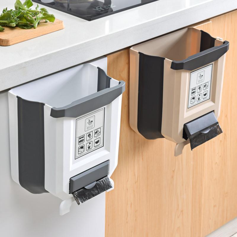 🚀😍Obtenez 5 rouleaux de sacs poubelle gratuitement🗑️Poubelle pliable pour armoires de cuisine✨