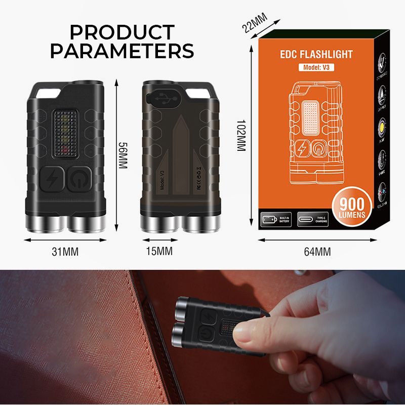 Mini lampe de poche porte-clés magnétique Pousbo® (50 % de réduction)