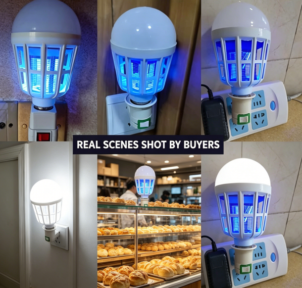 Ampoule anti-moustiques à LED – Culot à vis E27, pour usage intérieur/extérieur