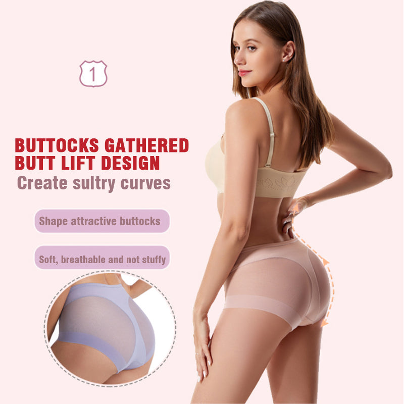 🎁(4 pièces) Achetez-en 1 et obtenez-en 3 gratuitement ⏳Slip moulant taille haute en soie glacée sans couture