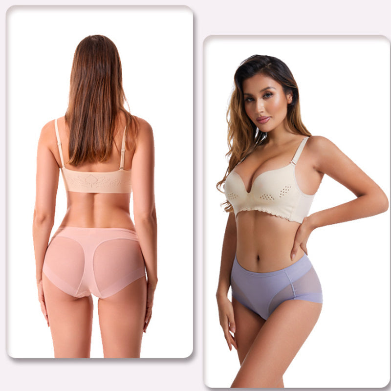 🎁(4 pièces) Achetez-en 1 et obtenez-en 3 gratuitement ⏳Slip moulant taille haute en soie glacée sans couture