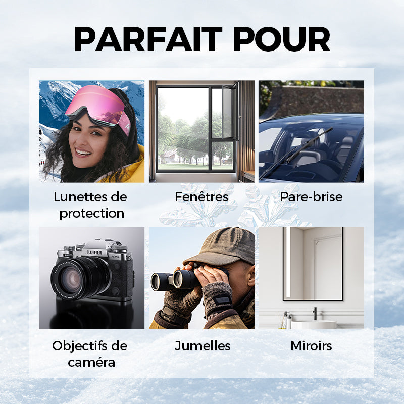 ❄️ Lingette Revêtement Anti-Buée Micromoléculaire – Garde Votre Pare-brise Clair et Sans Buée 🧽✨