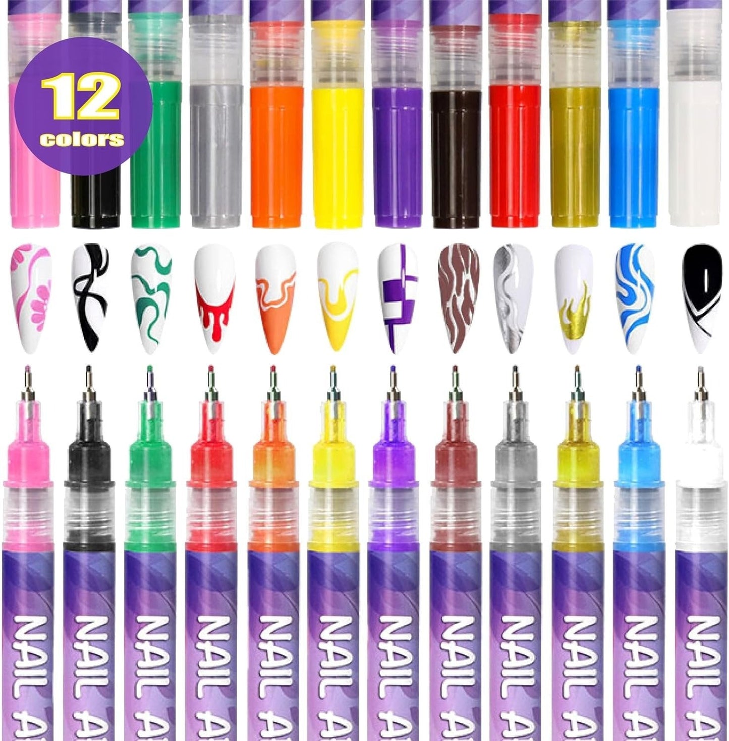 🎁PRIX SPÉCIAL DE LA SEMAINE DERNIÈRE : 9,99 € !!⏳Set de 12 stylos pour nail art🎨💅