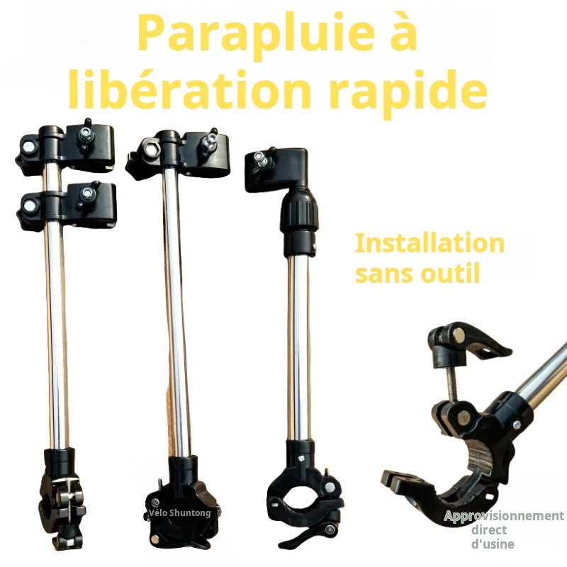 Support démontable parapluie vélo