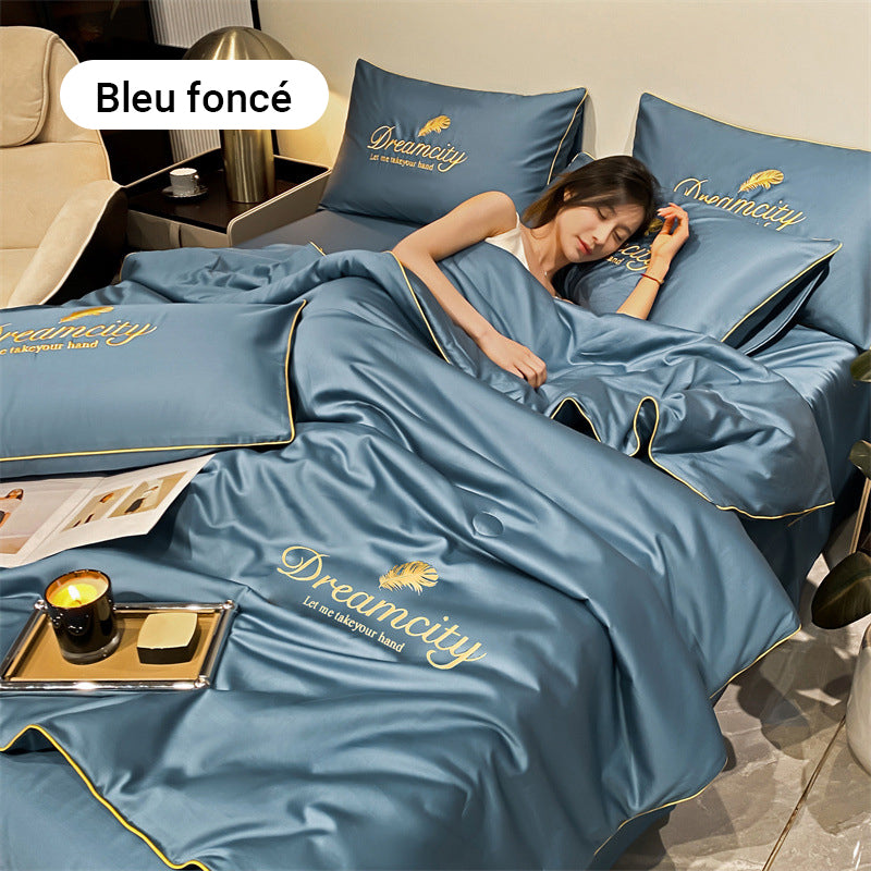 🏆🍃Cher mais confortable et naturel❄️Parure de lit quatre pièces en velours de haute qualité💕