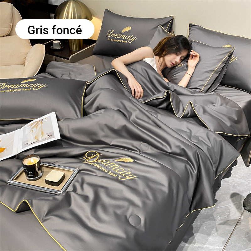 🏆🍃Cher mais confortable et naturel❄️Parure de lit quatre pièces en velours de haute qualité💕