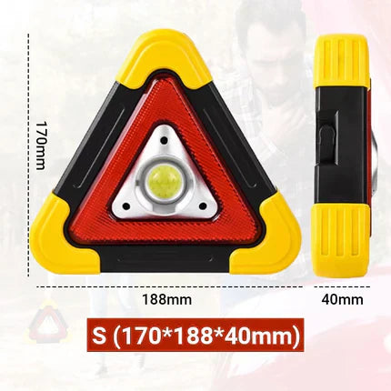 2-EN-1 Lampe de Signalisation d'Urgence Solaire Triangulaire pour le Bord de Route