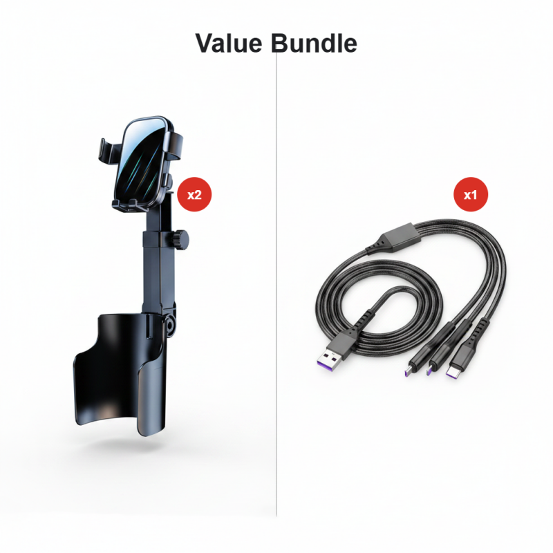 🥤Support pour téléphone à fixer sur le porte-gobelet de la voiture – orientable à 360°🧲