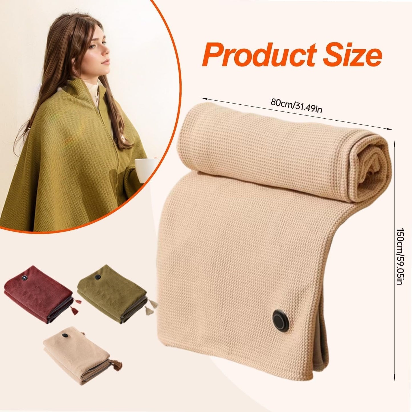 🎄Promotions de Noël🎅Le plus beau cadeau entre parent et enfant🎁Châle chauffant portable