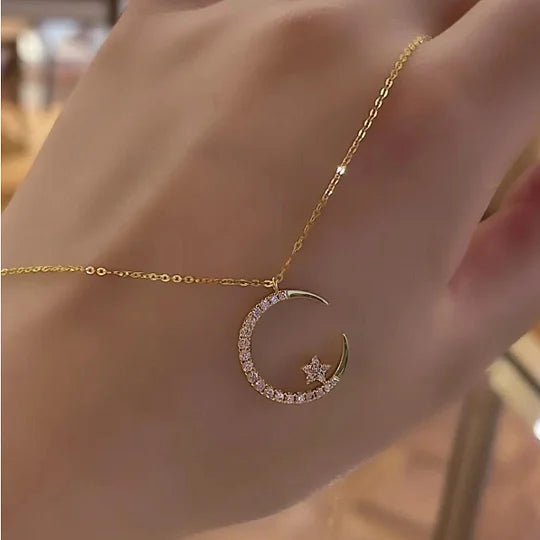 💕50% de réduction💕Bright Night : Collier Lune Étoile🌙