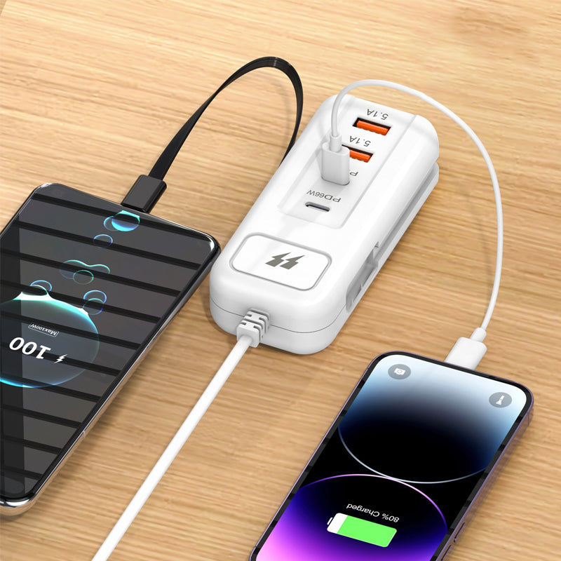 Prise multifonctionnelle à chargement rapide - 2PD + 2USB