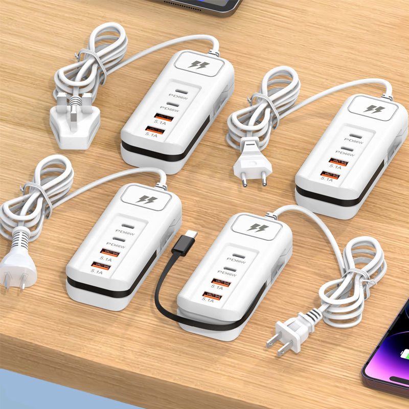 Prise multifonctionnelle à chargement rapide - 2PD + 2USB