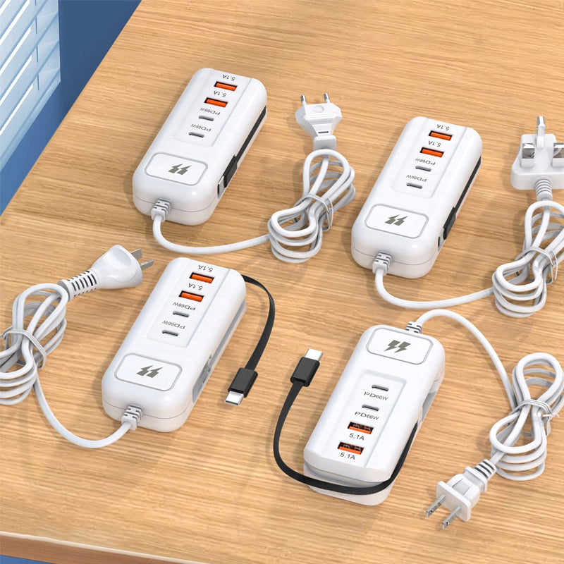Prise multifonctionnelle à chargement rapide - 2PD + 2USB