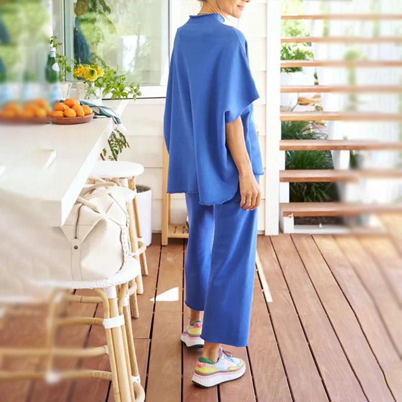 Ensemble pantalon large à manches 3/4 Capelet pour femmes