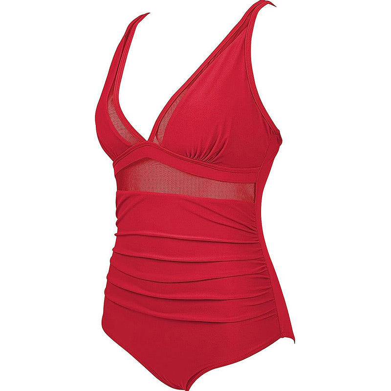 💥 49 % de réduction👙 Maillot de bain une pièce froncé en maille contrastée pour femme🏝️