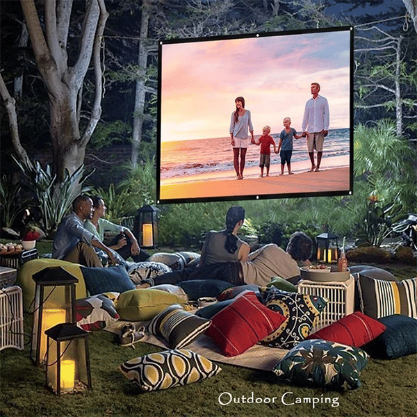 Écran Projection Portable Extérieur - Pliable et Réglable, Qualité 4K, Soirée Cinéma en Plein Air 🎬🌌