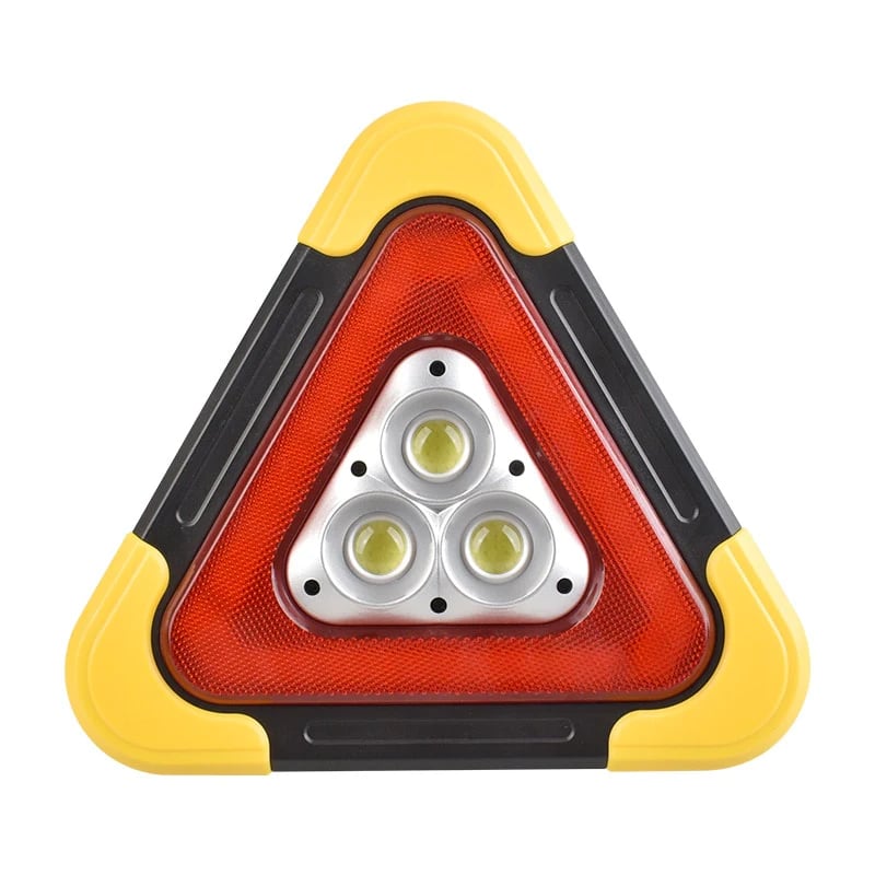2-EN-1 Lampe de Signalisation d'Urgence Solaire Triangulaire pour le Bord de Route