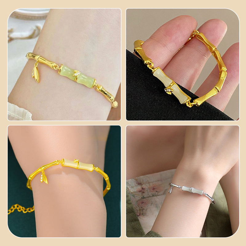 ✨ Bracelet en bambou pour femme avec chaîne élégant ✨