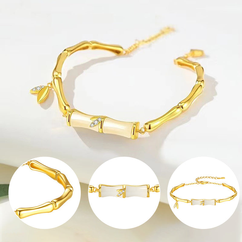 ✨ Bracelet en bambou pour femme avec chaîne élégant ✨