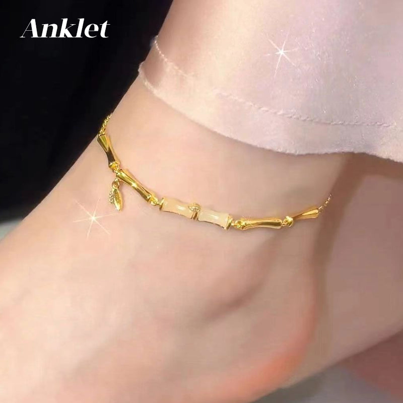 ✨ Bracelet en bambou pour femme avec chaîne élégant ✨
