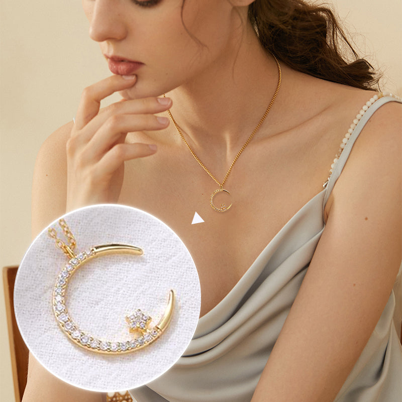 đ50% de rĂ©ductionđCollier Ătincelant avec Pendentif d'Ătoile et de Lune