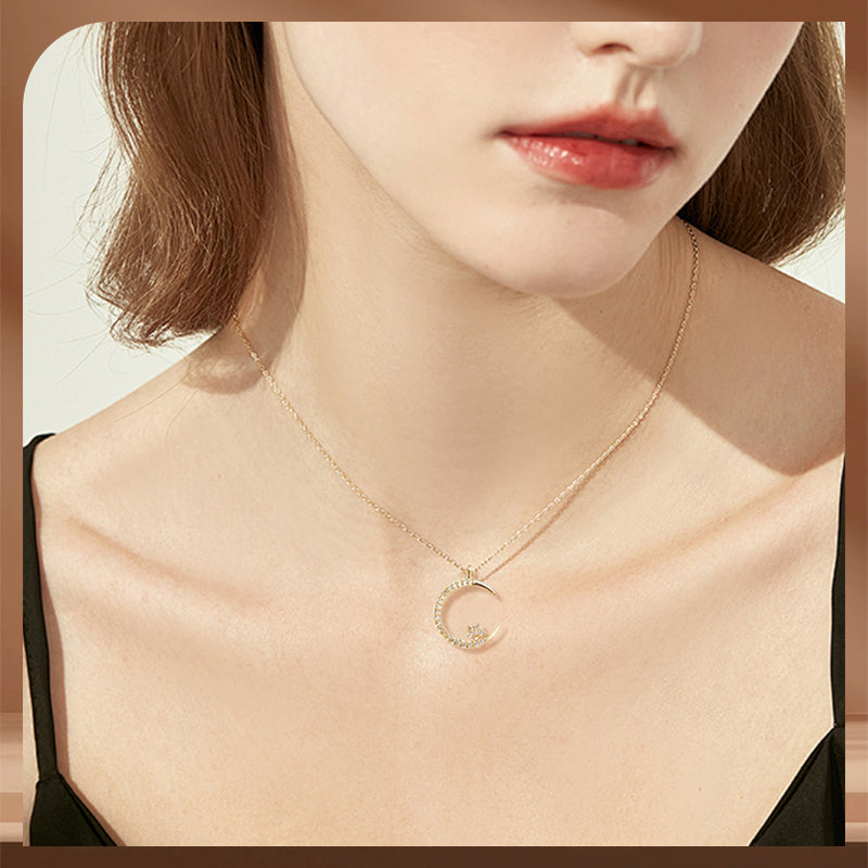 đ50% de rĂ©ductionđCollier Ătincelant avec Pendentif d'Ătoile et de Lune
