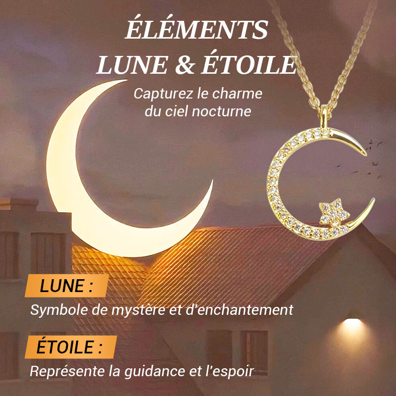 đ50% de rĂ©ductionđCollier Ătincelant avec Pendentif d'Ătoile et de Lune