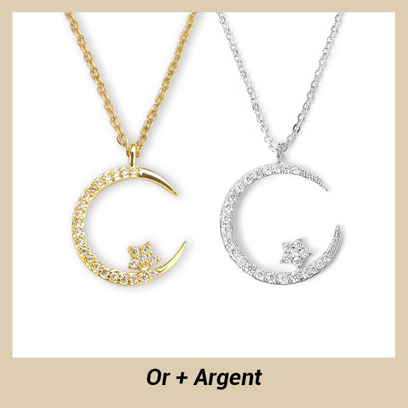 đ50% de rĂ©ductionđCollier Ătincelant avec Pendentif d'Ătoile et de Lune