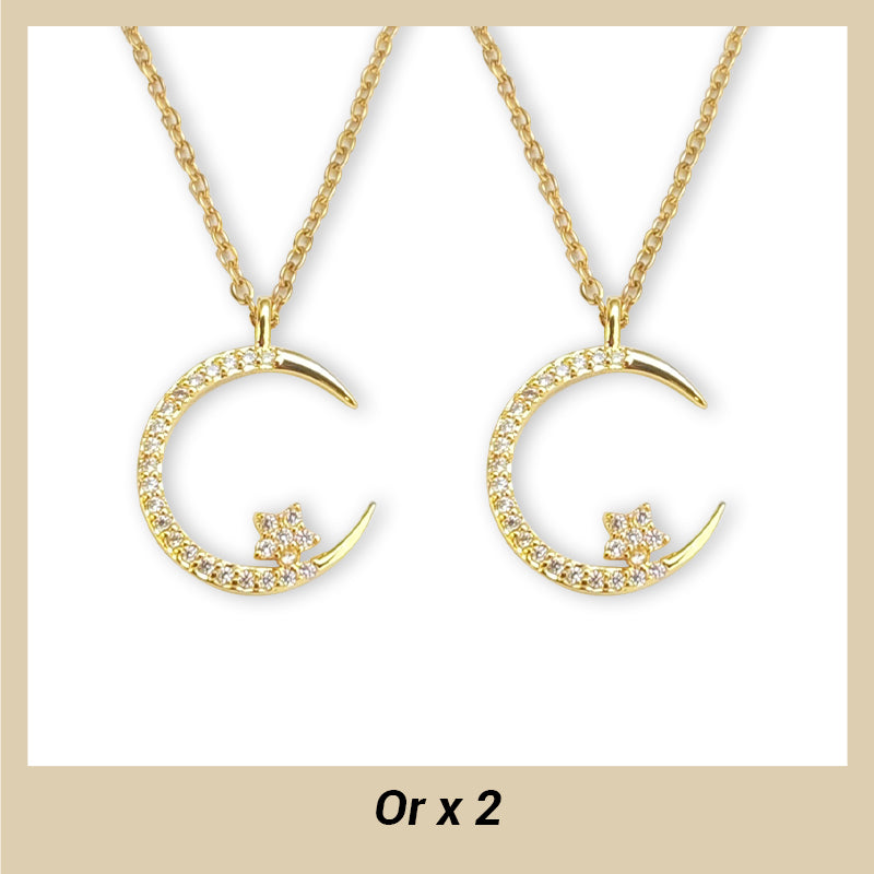 đ50% de rĂ©ductionđCollier Ătincelant avec Pendentif d'Ătoile et de Lune