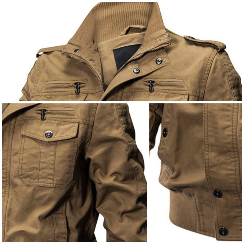 Veste Zipper Militaire Homme - Col Stand 👔⚡️ | Style Robust 🛡️🔥