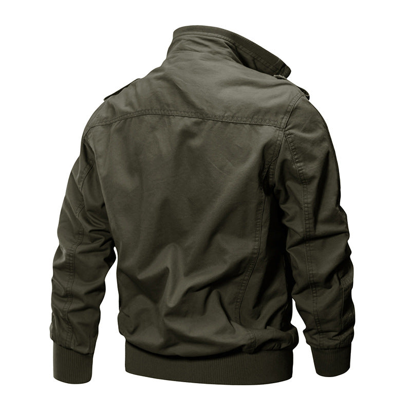 Veste Zipper Militaire Homme - Col Stand 👔⚡️ | Style Robust 🛡️🔥