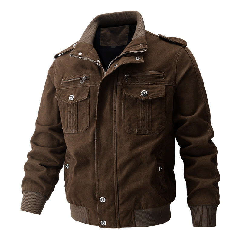 Veste Zipper Militaire Homme - Col Stand 👔⚡️ | Style Robust 🛡️🔥