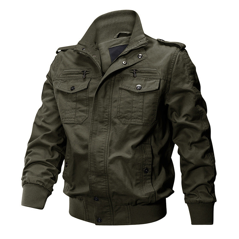 Veste Zipper Militaire Homme - Col Stand 👔⚡️ | Style Robust 🛡️🔥
