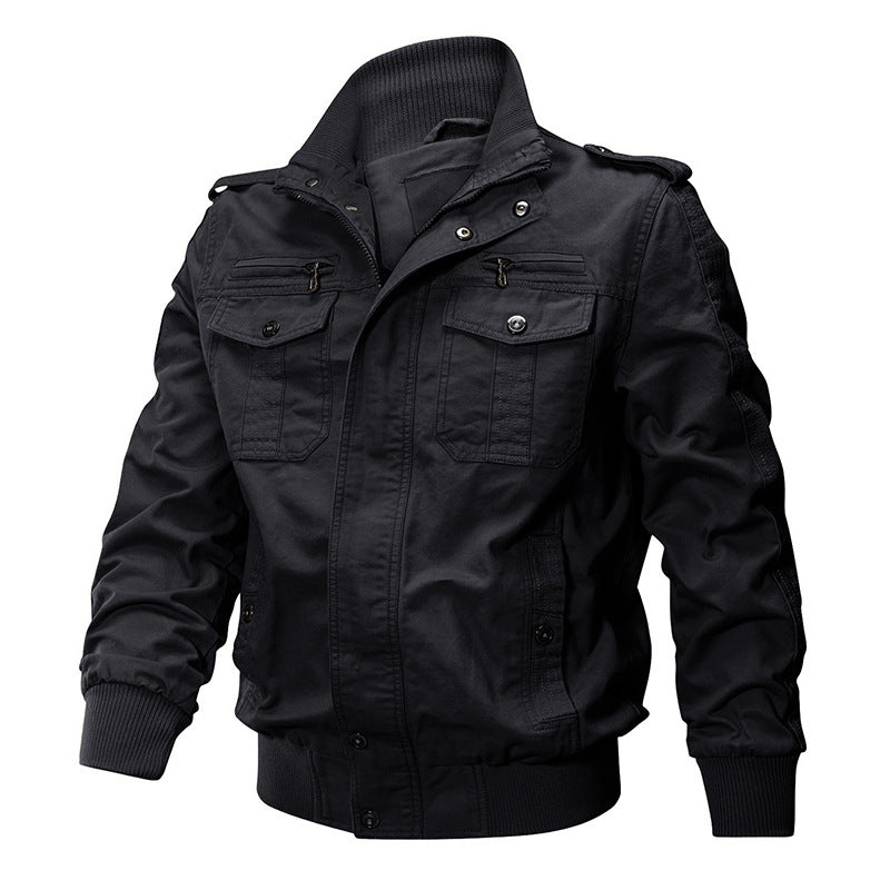 Veste Zipper Militaire Homme - Col Stand 👔⚡️ | Style Robust 🛡️🔥