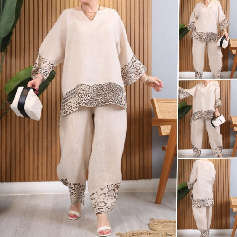 🌸NEW HOT SALE✈️✈️Free shipping🌈 Women's Color Block Casual Loose Two-Piece Set - Effortless Style & Comfort ! ✨👚👖
