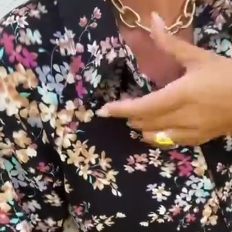 Black Floral Long Sleeve Shirt