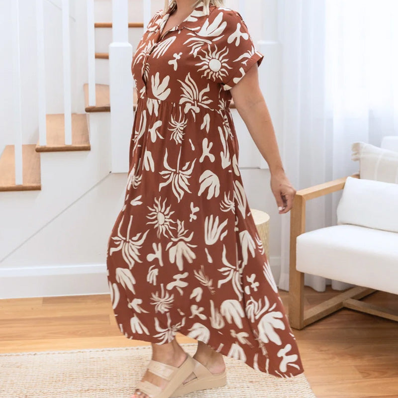 Charmantes robes amples à imprimé audacieux pour femmes