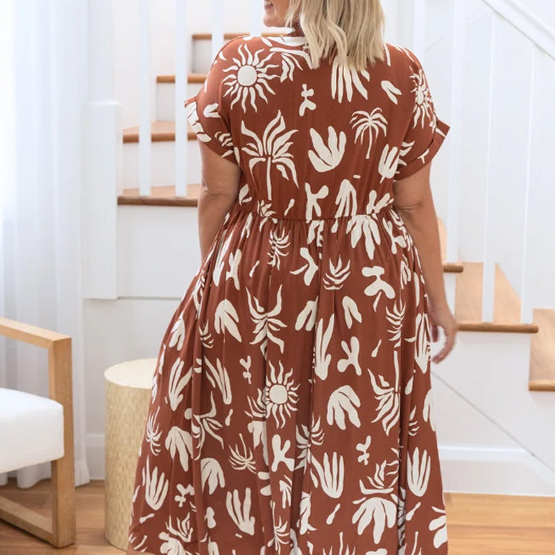 Charmantes robes amples à imprimé audacieux pour femmes