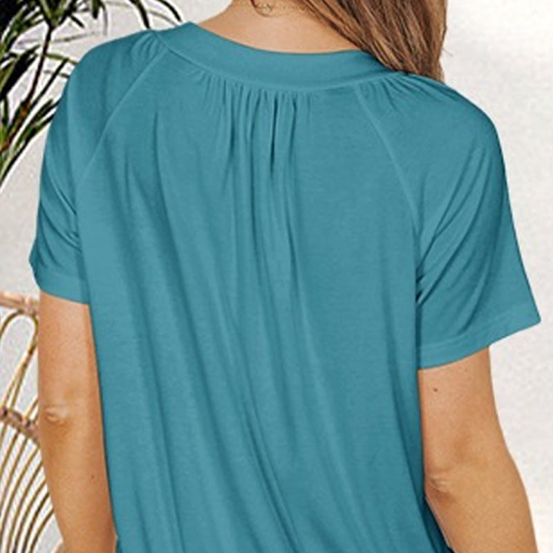 đ„Vente directe d'usineđ„T-shirt dĂ©contractĂ© extensible Ă col en V pour femme