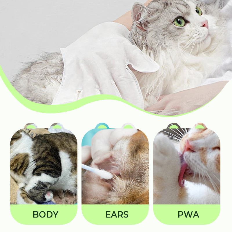 🎉 🫧Gants de nettoyage sans rinçage pour animaux de compagnie