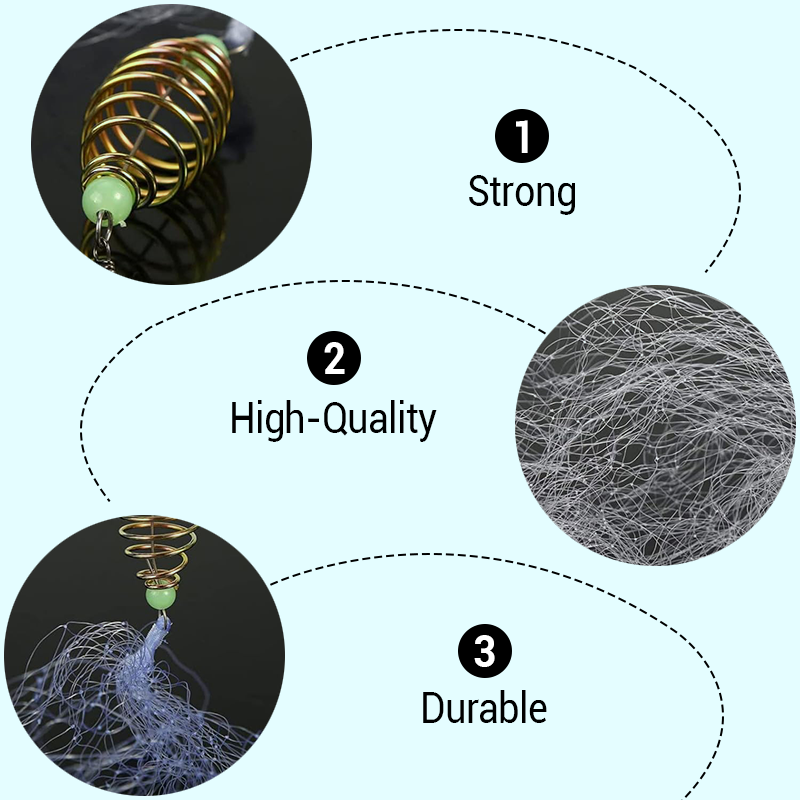 Fishing Gill Net with Spring Bait Trap