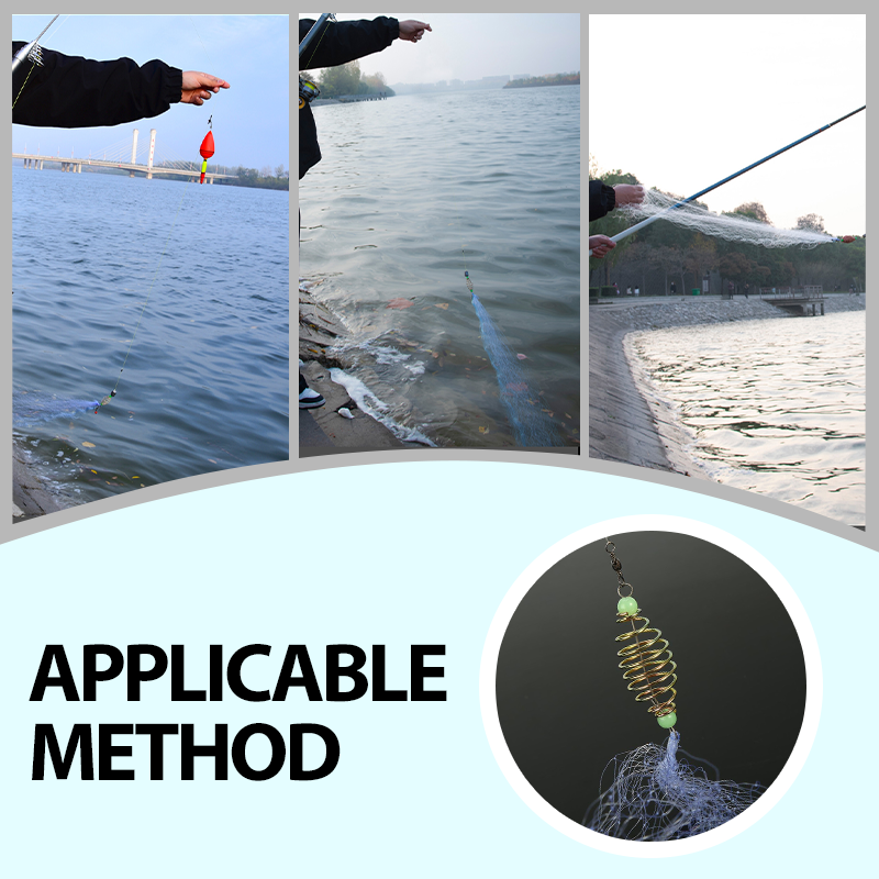 Fishing Gill Net with Spring Bait Trap