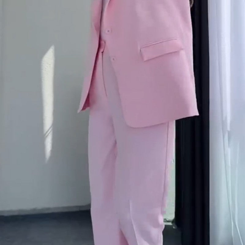 đ„50% de rĂ©ductionđ Blazer Ă©lĂ©gant sans manches et pantalon Ă taille haute pour femmes