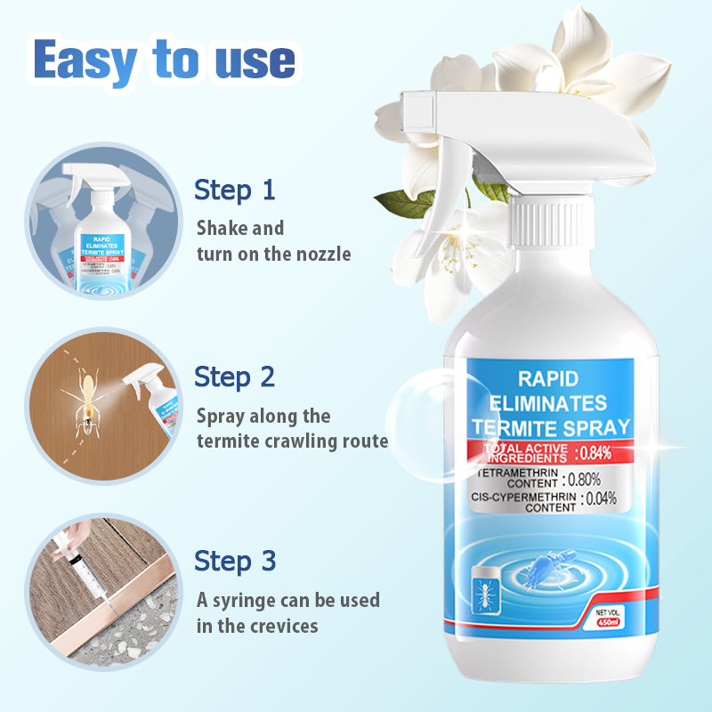 Rapid Eliminates Termite Spray avec seringue de distribution pour une utilisation dans toute la maison