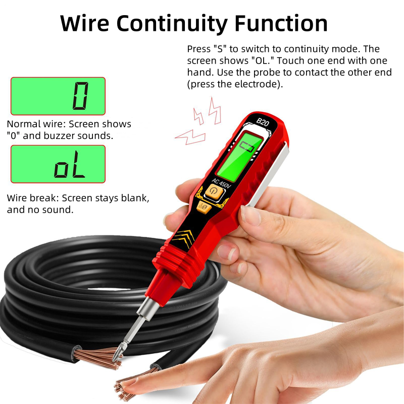 đąDurĂ©e limitĂ©e 63% de rĂ©ductionâšTesteur de Tension Sans Contact avec Ăcran LCD