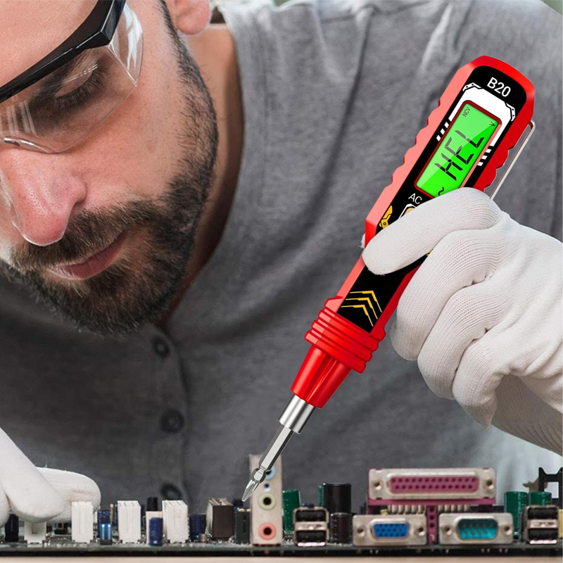 đąDurĂ©e limitĂ©e 63% de rĂ©ductionâšTesteur de Tension Sans Contact avec Ăcran LCD