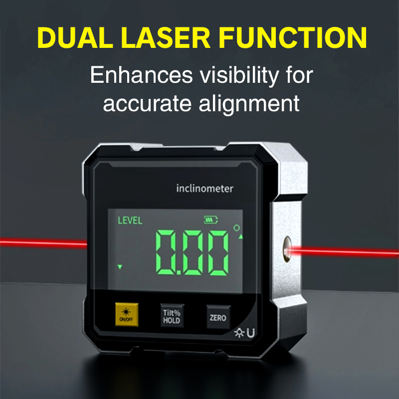 Jauge d'angle numérique magnétique à 4 côtés avec laser