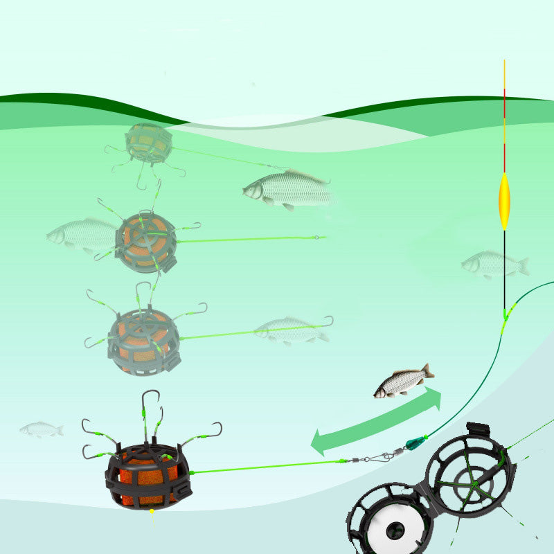 Hameçon de pêche avec cage flottante à 360° pour appât