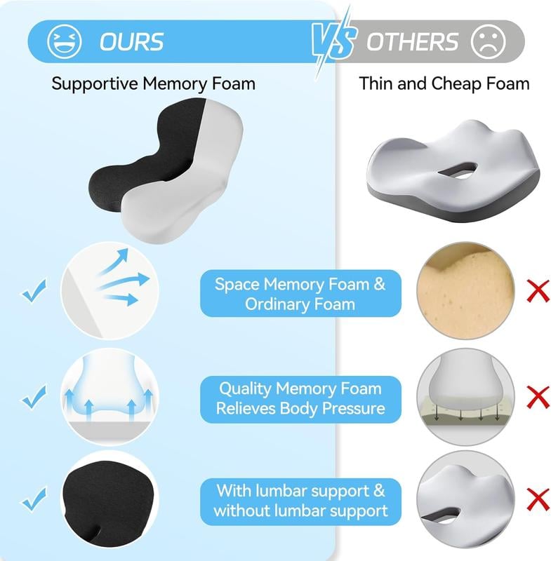 Coussin de siège en mousse à mémoire de forme antidérapant🔥