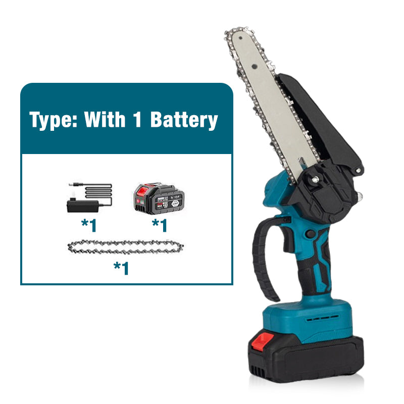 Mini tronçonneuse sans fil de 6 pouces avec 2 batteries